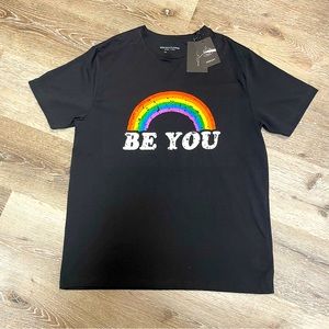 Be You Pride Rainbow Flag Retro Vintage T-shirt By Denim &Flower Size L In Black